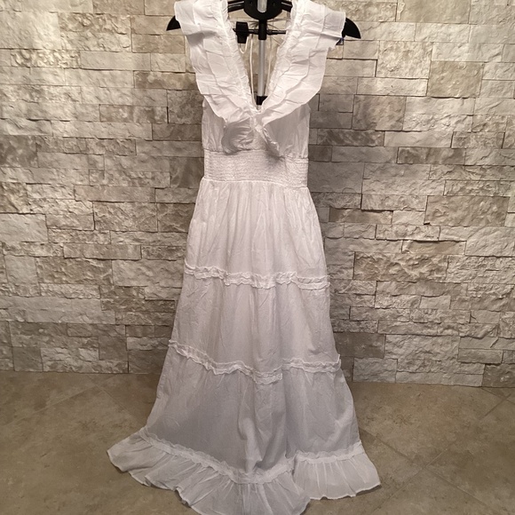 Caroline Constas Dresses & Skirts - Caroline Constas V-Neck Ruffle Maxi Dress (NWT)